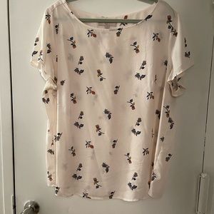 Loft Plus Light Pink Floral Blouse